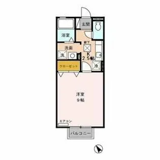 サウスウィンド B【1階】の間取り