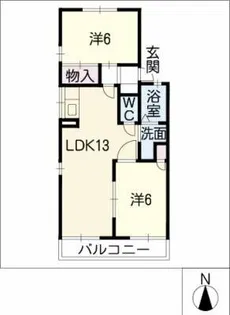 アゼー・ル・リドー【2階】の間取り