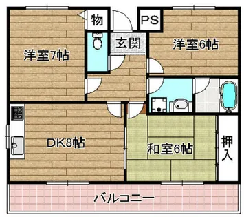 グレイス竹の内【302号室】の間取り
