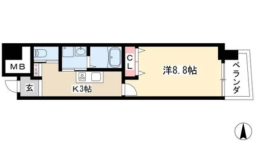 N apartment【505号室】の間取り