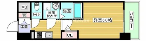 エスリード大阪デュアルゲート【4階】の間取り