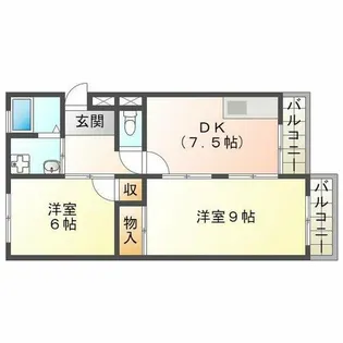 霞ヶ丘レジデンス【2階】の間取り