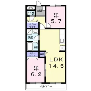 サウスタウンF【3階】の間取り