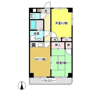 ボヌール旭町【5-C号室】の間取り