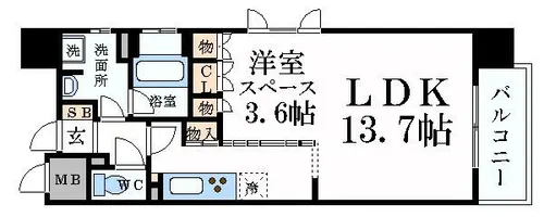 サクラメント駅南大路【4階】の間取り