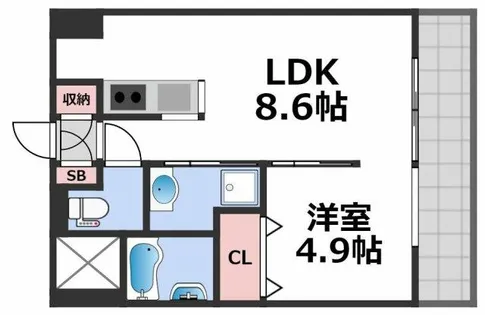 アニマーレ長堀【5階】の間取り