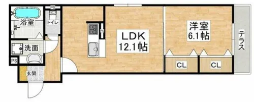 エムライズ材木町【3階】の間取り