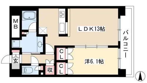 グラン・アベニュー 名駅【7階】の間取り