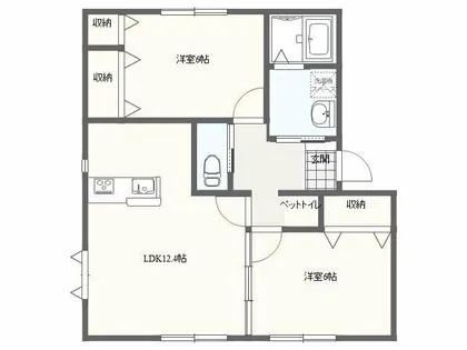 タウンコートツイン【102号室】の間取り