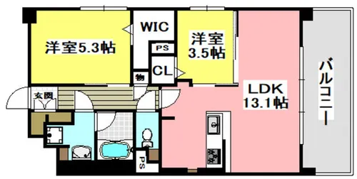 プレミアムコート千里丘【803号室】の間取り