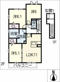 サニーコートN【2階】の間取り