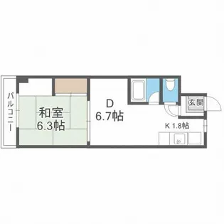 石橋ハイツⅠ【7階】の間取り