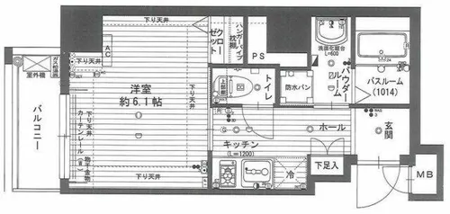 エスカーサ心斎橋EAST【7階】の間取り