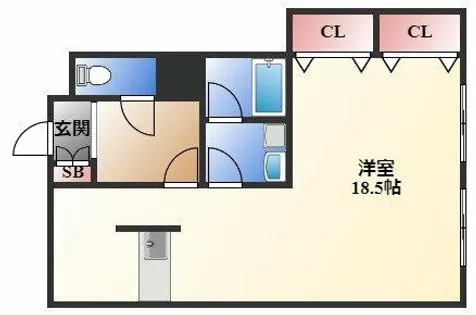 中駒新栄レオンビル【5階】の間取り