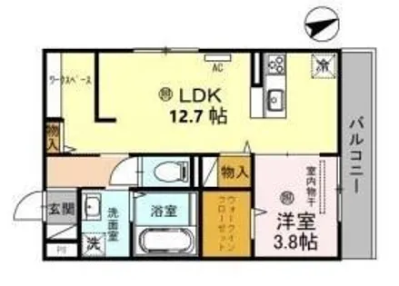 ローテローゼ物部【201号室】の間取り