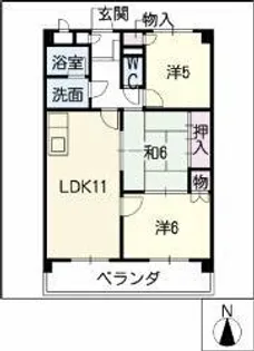 スカイコートウスイ【4階】の間取り
