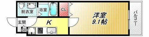 ヒルズ八尾本町【6階】の間取り
