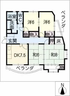 キャッスル・サンセブン【2階】の間取り