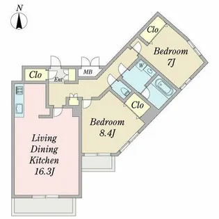プロシード穂波町【2階】の間取り