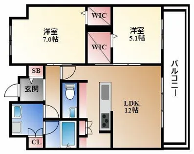 メルカーサ泉【12階】の間取り