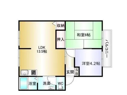 サンビレッジ田寺D棟【2階】の間取り