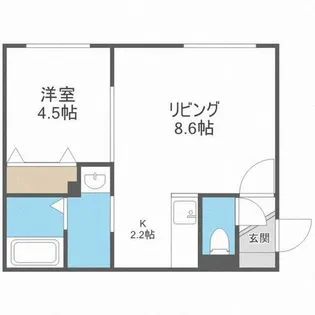 エムドット新道東【203号室】の間取り