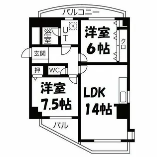 NYレジデンスいりなか【7階】の間取り