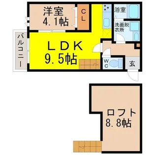 Ampio庄内通参番館【2階】の間取り