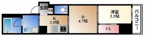 AZUR YABACHO【3階】の間取り