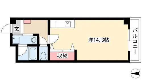 スリーアローズ中小田井【302号室】の間取り