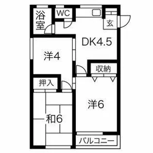 コーポカトウ【2階】の間取り