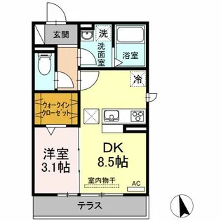 ヴィラージュ ARK【1階】の間取り