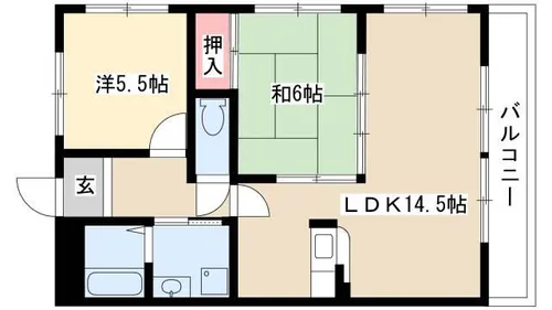 グランドヒルズ坂野【4階】の間取り