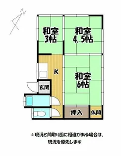 福岡県大牟田市下白川町1丁目【一戸建】の間取り