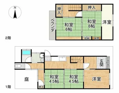 京都府京都市北区小山元町【一戸建】の間取り
