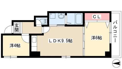 田中コーポラス【401号室】の間取り