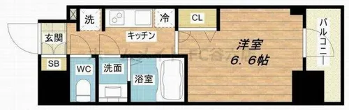 プレサンス四天王寺前夕陽ヶ丘アクティ【7階】の間取り