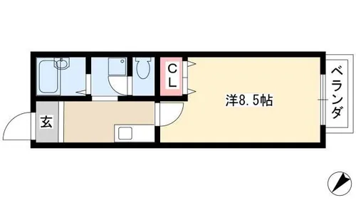 1Kの間取り画像