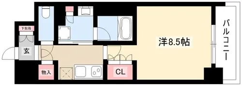 OKBアヴェニール菊井町【0309号室】の間取り