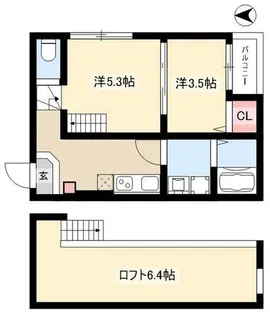 プラージュ外新町【202号室】の間取り