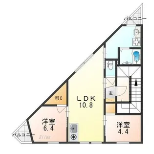 京都グランデ二条駅南【2階】の間取り