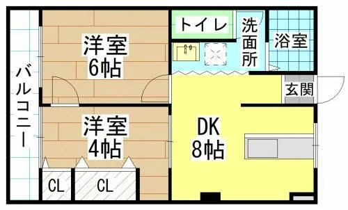 福岡県北九州市八幡東区石坪町【マンション】の間取り