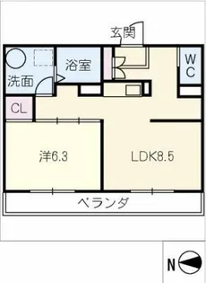 スペースヒルズ【1階】の間取り