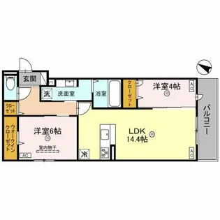 パサログランデ大美野【2階】の間取り