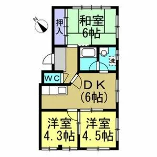 佐藤コーポ【1F-east号室】の間取り