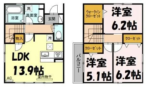愛知県名古屋市中村区下米野町2丁目【一戸建】の間取り