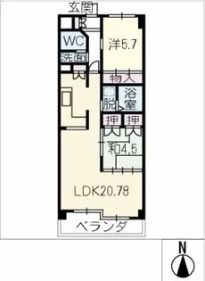 アルス住吉【6階】の間取り