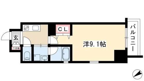 ルミノス千種【11階】の間取り