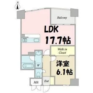 プロシード新瑞橋【7階】の間取り