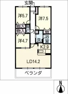 シティコーポ植田山 壱番館303号室【3階】の間取り